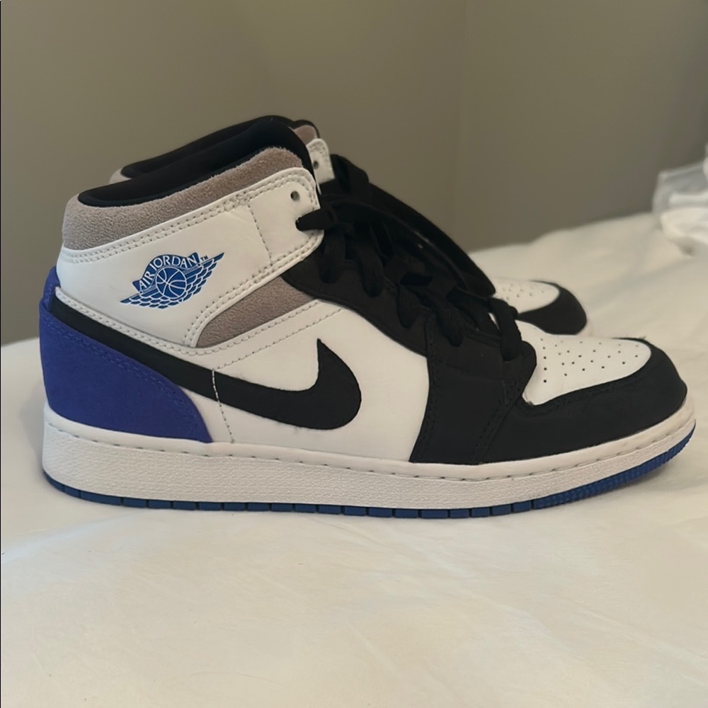 Custom Nike Air Jordan Sneakers - Black, White, Blue